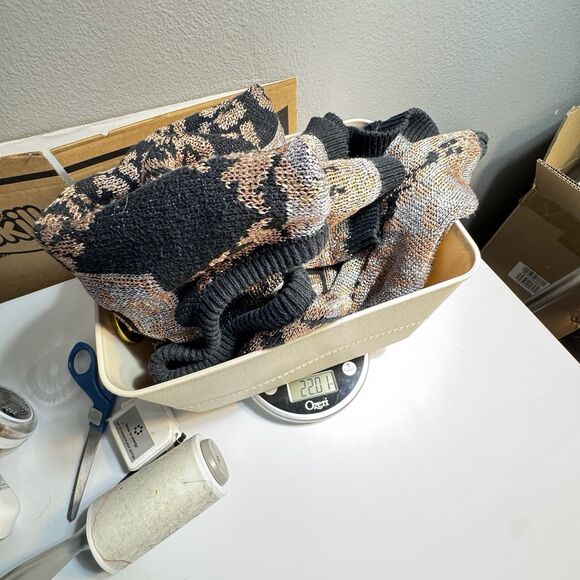 VTG 90s COMPAGNIE INTERNATIONALE EXPRESS Sparkly Lurex Long Sweater Size L USA - Picture 7 of 7